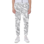 White Electric Lightning Print Scuba Joggers