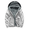 White Electric Lightning Print Sherpa Lined Zip Up Hoodie