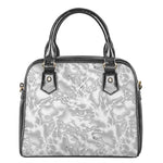 White Electric Lightning Print Shoulder Handbag