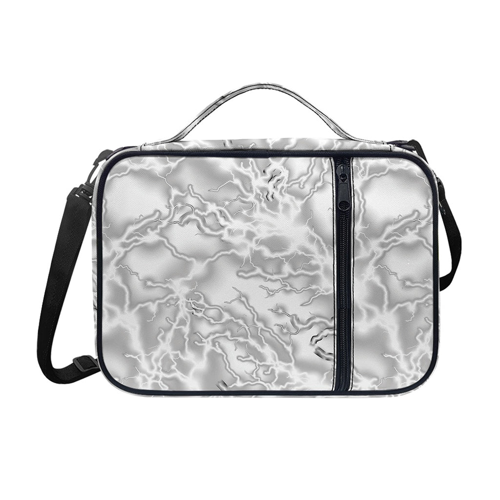 White Electric Lightning Print Shoulder Strap Bible Bag