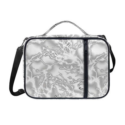 White Electric Lightning Print Shoulder Strap Bible Bag