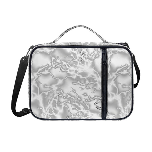 White Electric Lightning Print Shoulder Strap Bible Bag