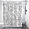 White Electric Lightning Print Shower Curtain