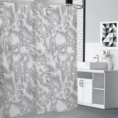White Electric Lightning Print Shower Curtain