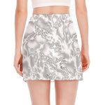 White Electric Lightning Print Side Slit Mini Skirt