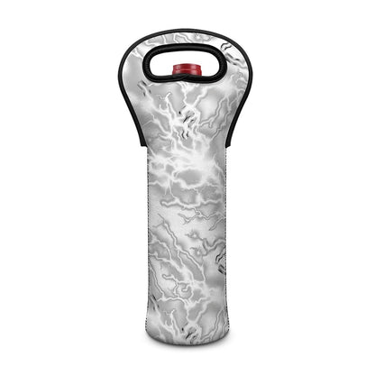 White Electric Lightning Print Single Neoprene Wine Tote