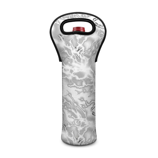 White Electric Lightning Print Single Neoprene Wine Tote