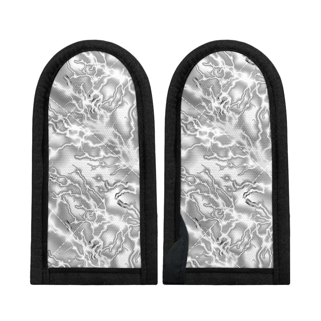 White Electric Lightning Print Skillet Handle Cover