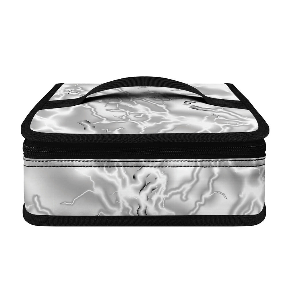 White Electric Lightning Print Small Lunch Bag