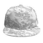 White Electric Lightning Print Snapback Cap