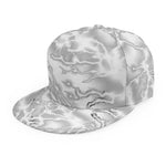 White Electric Lightning Print Snapback Cap
