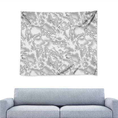 White Electric Lightning Print Tapestry
