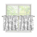 White Electric Lightning Print Tier Curtains