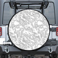 White Electric Lightning Print Tire Cover