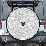 White Electric Lightning Print Tire Cover With Camera Hole