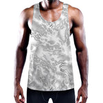 White Electric Lightning Print Training Tank Top
