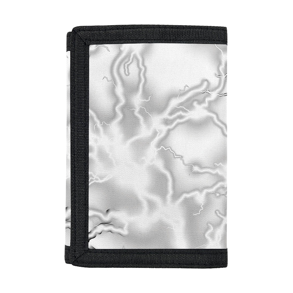 White Electric Lightning Print Trifold Wallet