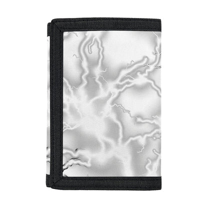 White Electric Lightning Print Trifold Wallet