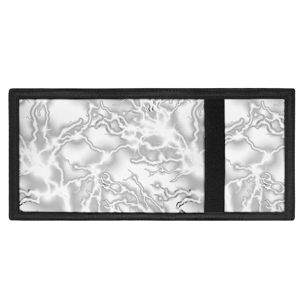 White Electric Lightning Print Trifold Wallet