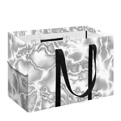 White Electric Lightning Print Utility Tote Bag