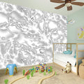 White Electric Lightning Print Wall Sticker