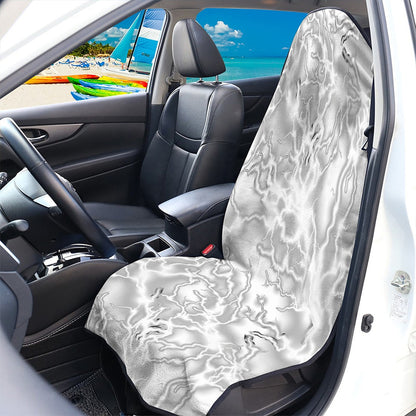 White Electric Lightning Print Waterproof Car Seat Cover