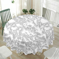 White Electric Lightning Print Waterproof Round Tablecloth