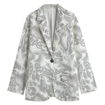 White Electric Lightning Print Women's Blazer