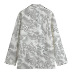 White Electric Lightning Print Women's Blazer