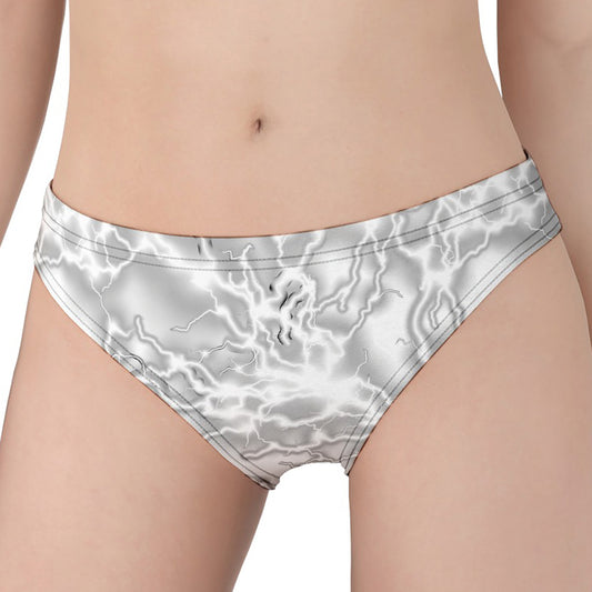 White Electric Lightning Print Women's Panties