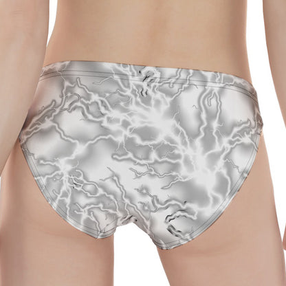 White Electric Lightning Print Women's Panties