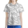 White Electric Lightning Print Women's Polo Shirt