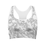 White Electric Lightning Print Women's Sports Bra