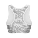 White Electric Lightning Print Women's Sports Bra