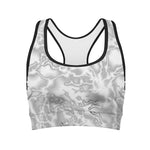 White Electric Lightning Print Women's Sports Bra
