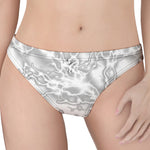 White Electric Lightning Print Women's Thong