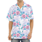 White Fairy Rose Unicorn Pattern Print Aloha Shirt