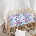 White Fairy Rose Unicorn Pattern Print Baby Crib Sheet