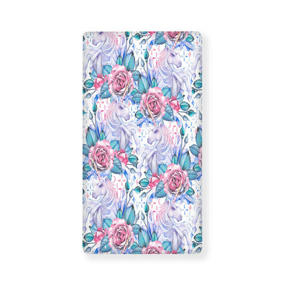 White Fairy Rose Unicorn Pattern Print Baby Crib Sheet