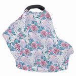White Fairy Rose Unicorn Pattern Print Baby Seat Cover