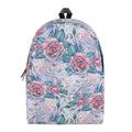 White Fairy Rose Unicorn Pattern Print School Backpack
