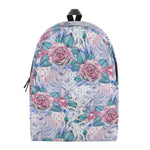 White Fairy Rose Unicorn Pattern Print Backpack