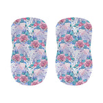 White Fairy Rose Unicorn Pattern Print Bar Stool Covers