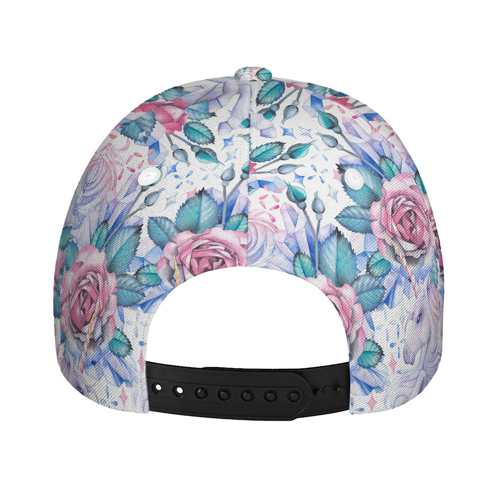 White Fairy Rose Unicorn Pattern Print Baseball Cap