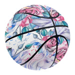 White Fairy Rose Unicorn Pattern Print Basketball