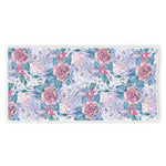 White Fairy Rose Unicorn Pattern Print Beach Towel