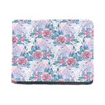White Fairy Rose Unicorn Pattern Print Bifold Wallet