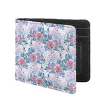 White Fairy Rose Unicorn Pattern Print Bifold Wallet