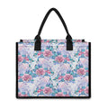White Fairy Rose Unicorn Pattern Print Canvas Tote Bag