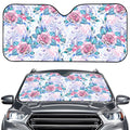White Fairy Rose Unicorn Pattern Print Car Windshield Sun Shade